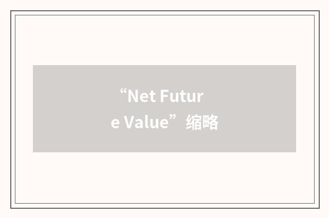 “Net Future Value”缩略