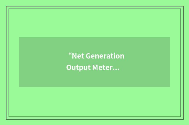 “Net Generation Output Metering”缩略