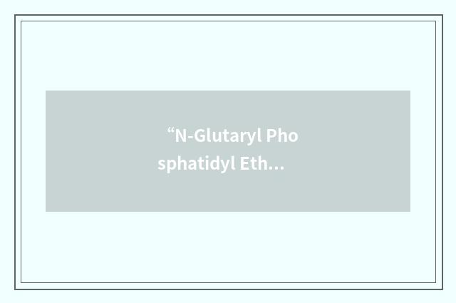 “N-Glutaryl Phosphatidyl Ethanolamine”缩略