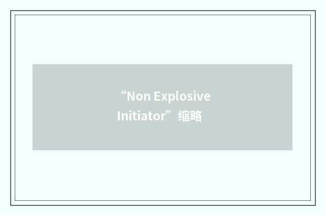 “Non Explosive Initiator”缩略