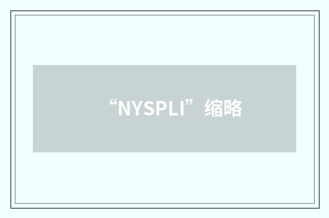 “NYSPLI”缩略