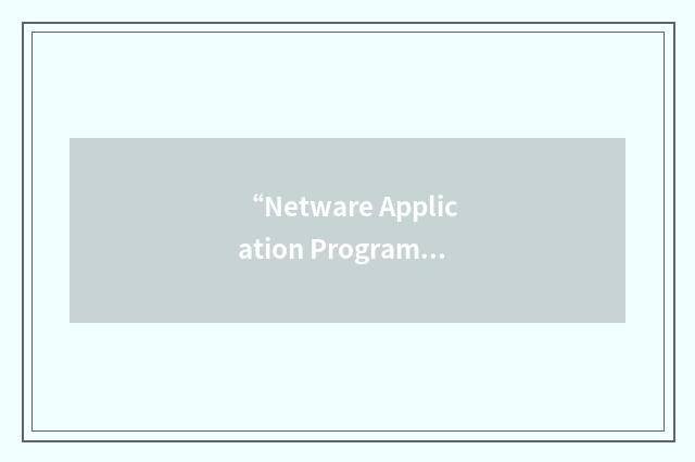 “Netware Application Programming Interface”缩略