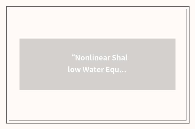 “Nonlinear Shallow Water Equation”缩略