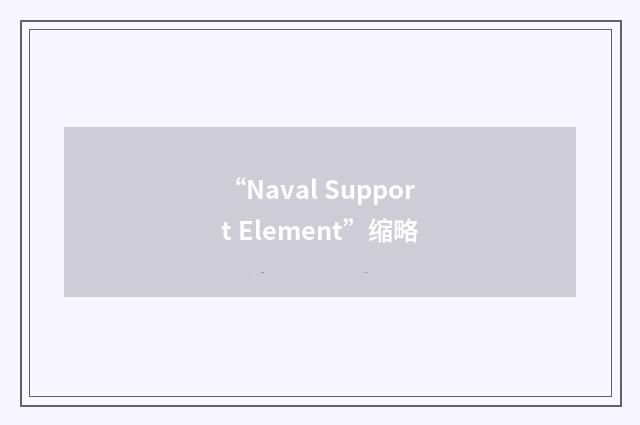 “Naval Support Element”缩略