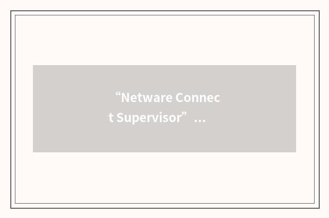 “Netware Connect Supervisor”缩略