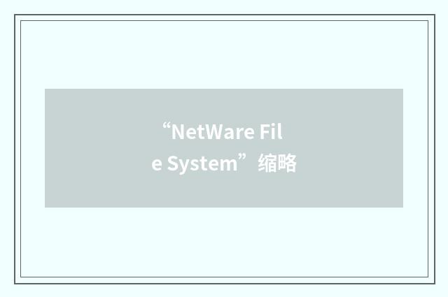 “NetWare File System”缩略