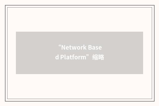 “Network Based Platform”缩略