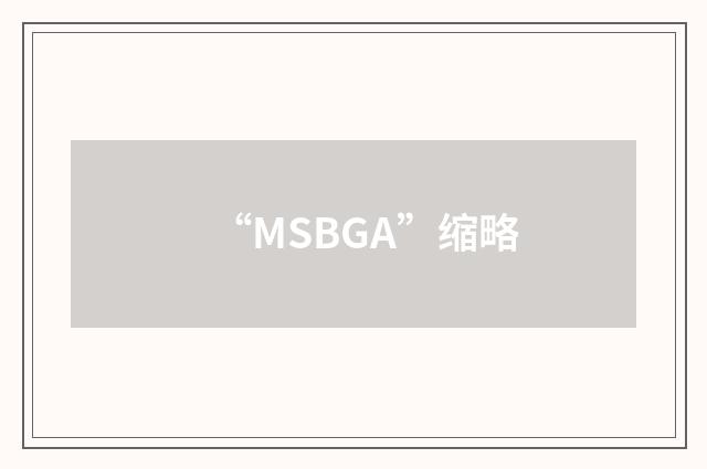 “MSBGA”缩略