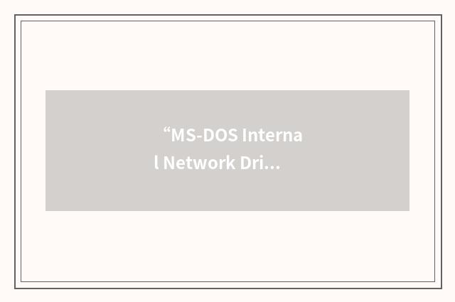 “MS-DOS Internal Network Drive Scheme”缩略