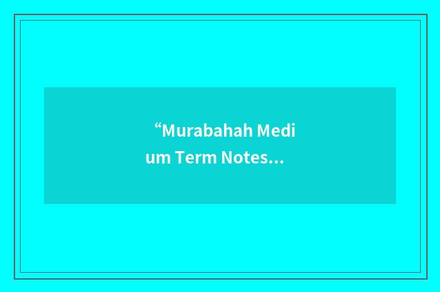 “Murabahah Medium Term Notes”缩略