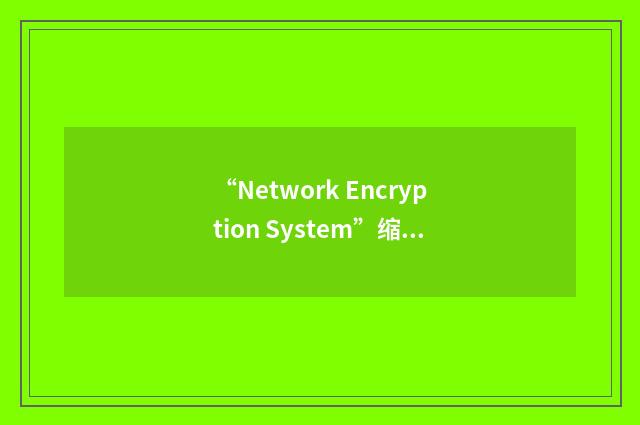 “Network Encryption System”缩略