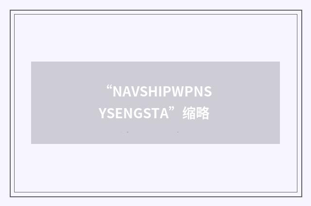 “NAVSHIPWPNSYSENGSTA”缩略