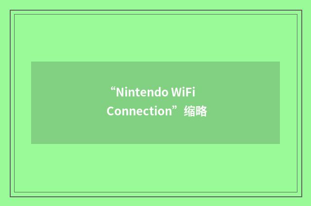 “Nintendo WiFi Connection”缩略