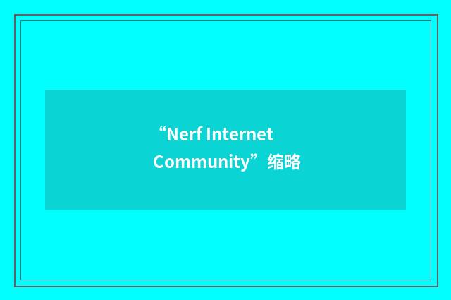 “Nerf Internet Community”缩略
