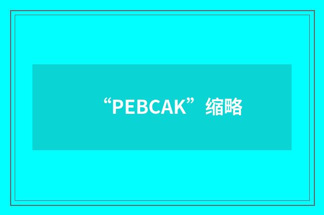 “PEBCAK”缩略