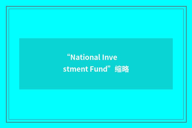 “National Investment Fund”缩略