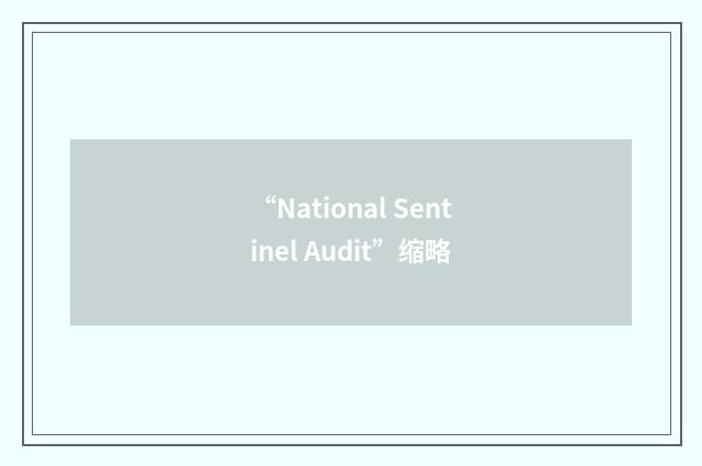 “National Sentinel Audit”缩略
