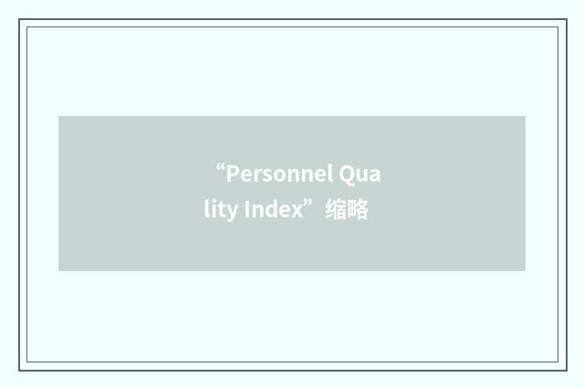 “Personnel Quality Index”缩略