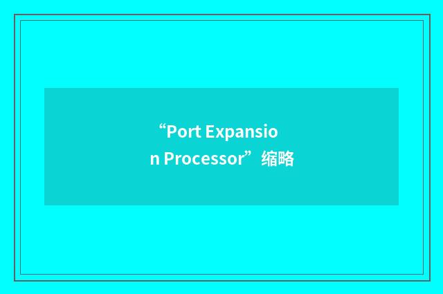 “Port Expansion Processor”缩略