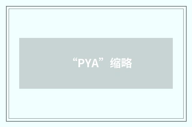 “PYA”缩略