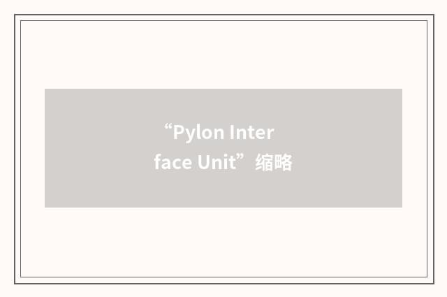 “Pylon Interface Unit”缩略