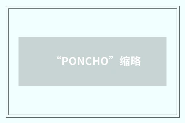 “PONCHO”缩略