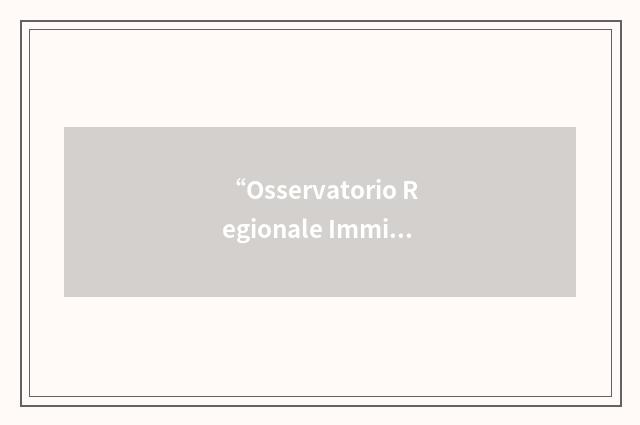 “Osservatorio Regionale Immigrazione Veneto”缩略