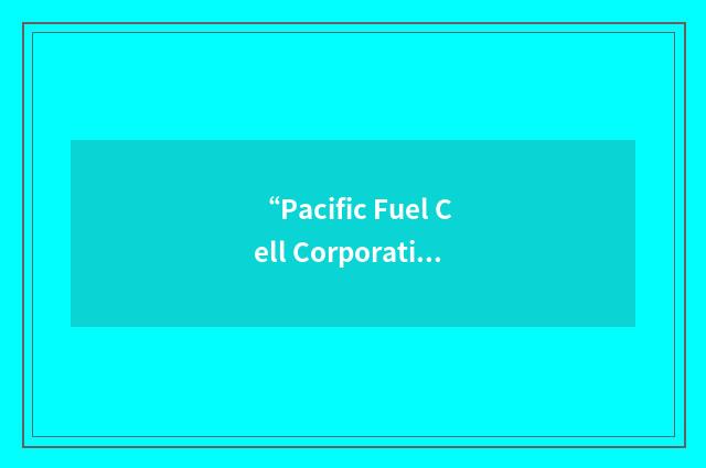 “Pacific Fuel Cell Corporation”缩略