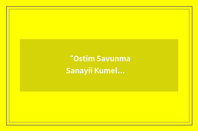 “Ostim Savunma Sanayii Kumelenmesi”缩略