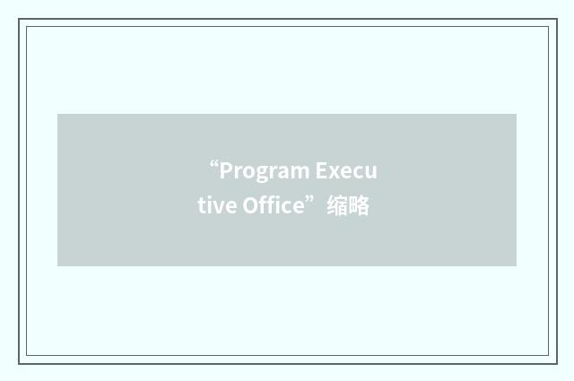 “Program Executive Office”缩略
