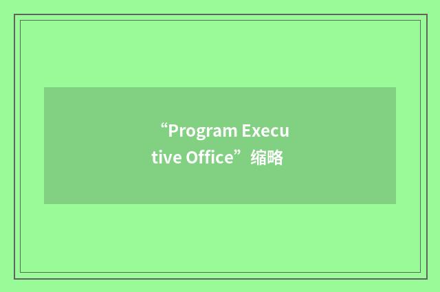 “Program Executive Office”缩略