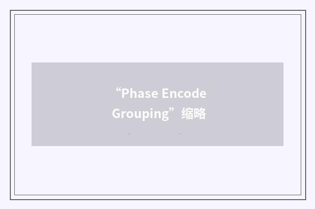 “Phase Encode Grouping”缩略