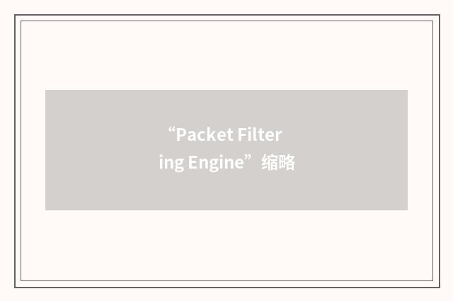 “Packet Filtering Engine”缩略