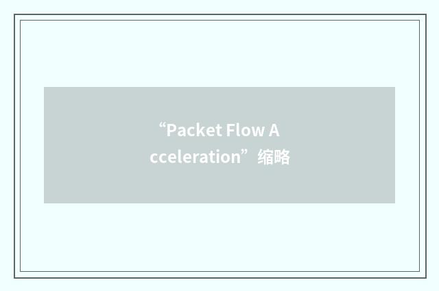 “Packet Flow Acceleration”缩略