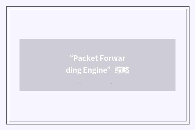 “Packet Forwarding Engine”缩略