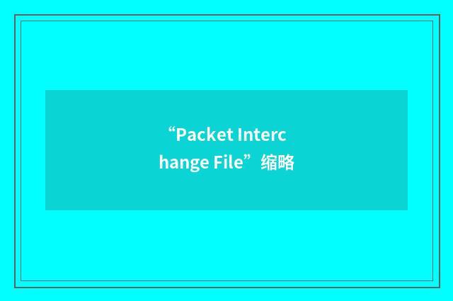 “Packet Interchange File”缩略