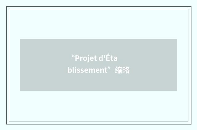 “Projet d'Établissement”缩略