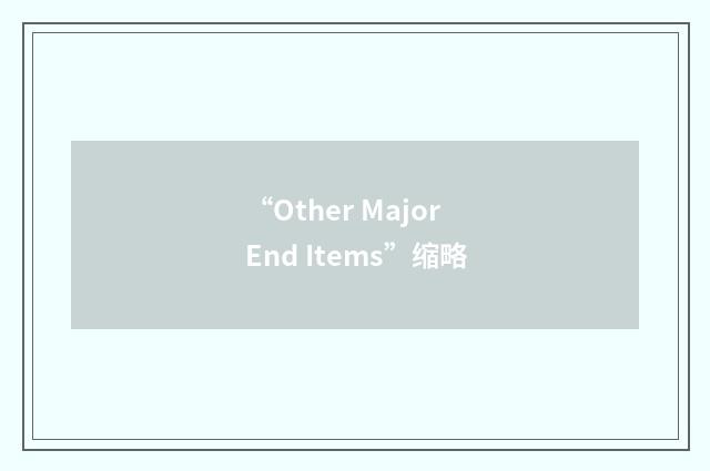 “Other Major End Items”缩略