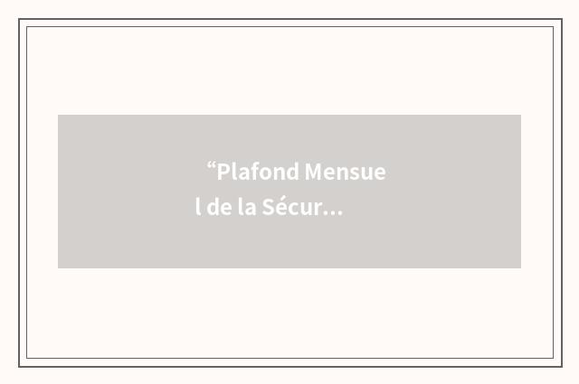 “Plafond Mensuel de la Sécurité Sociale”缩略