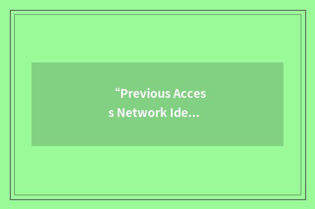 “Previous Access Network Identifier”缩略