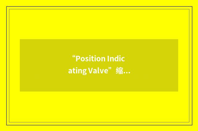 “Position Indicating Valve”缩略