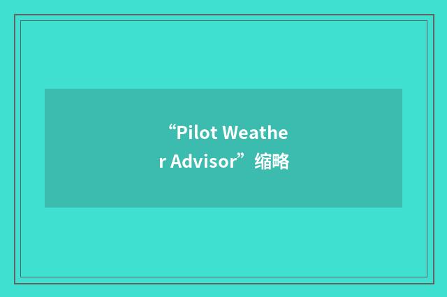 “Pilot Weather Advisor”缩略