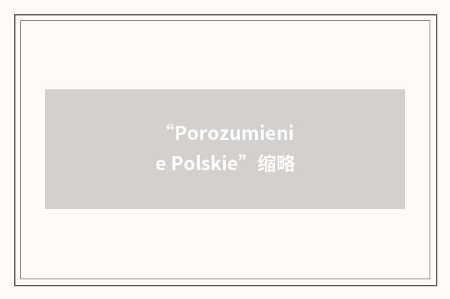 “Porozumienie Polskie”缩略