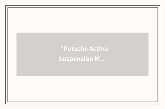 “Porsche Active Suspension Management”缩略