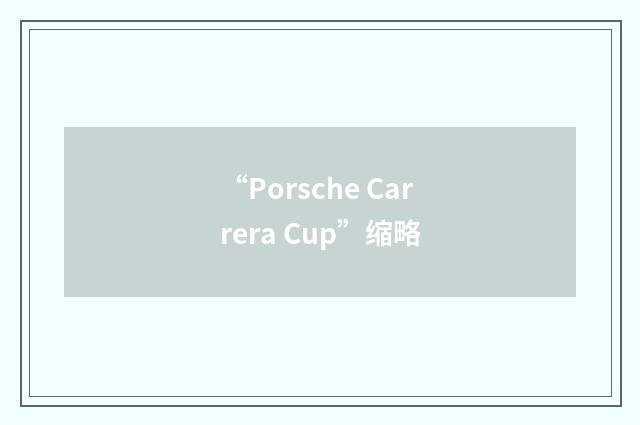 “Porsche Carrera Cup”缩略
