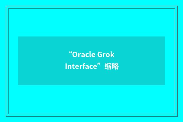 “Oracle Grok Interface”缩略
