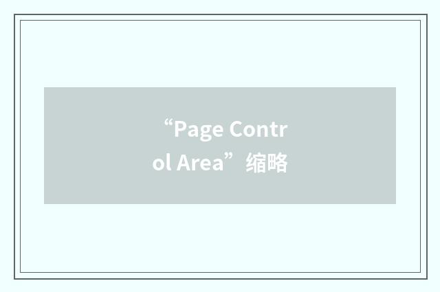 “Page Control Area”缩略