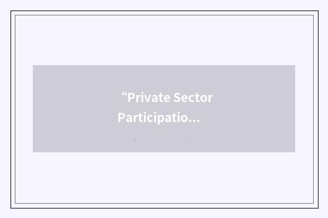“Private Sector Participation”缩略