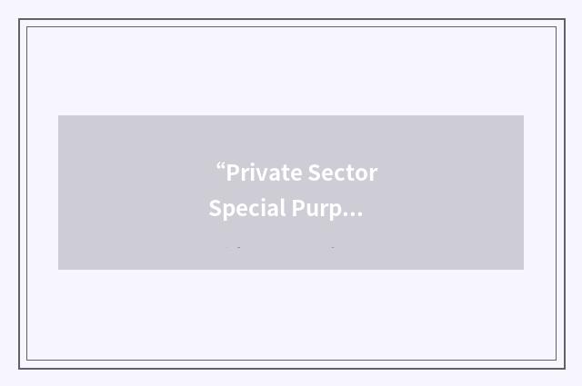 “Private Sector Special Purpose Vehicles”缩略