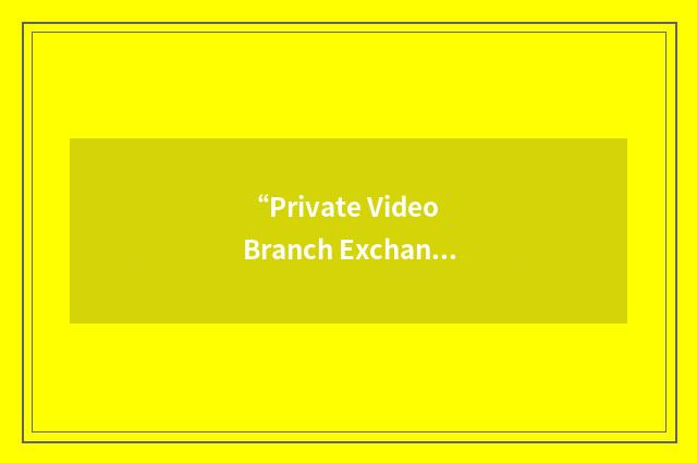 “Private Video Branch Exchange”缩略